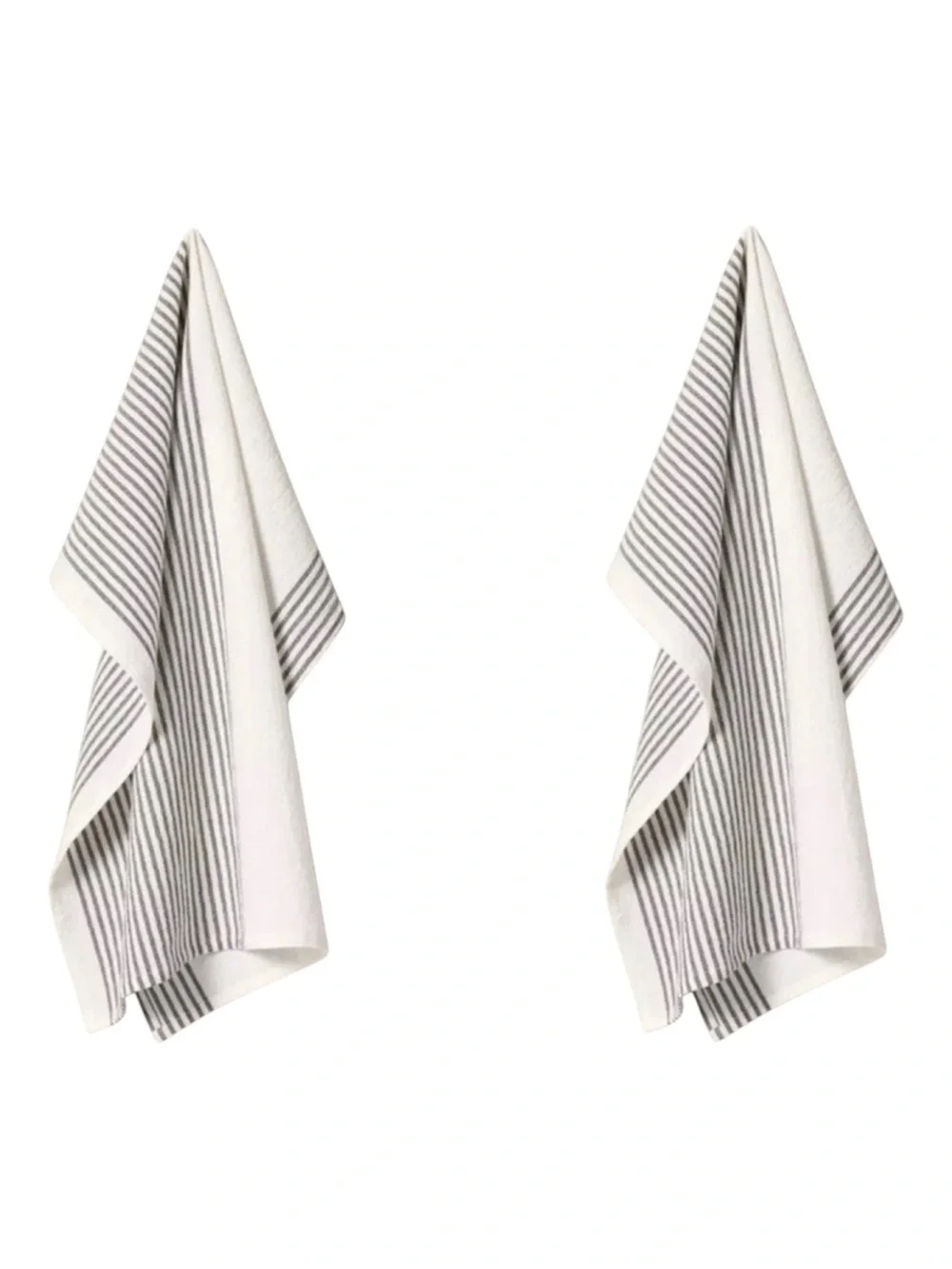 Hearth & Hand Sour Cream and Black Striped Flour Sack Kitchen Towel Set of 2